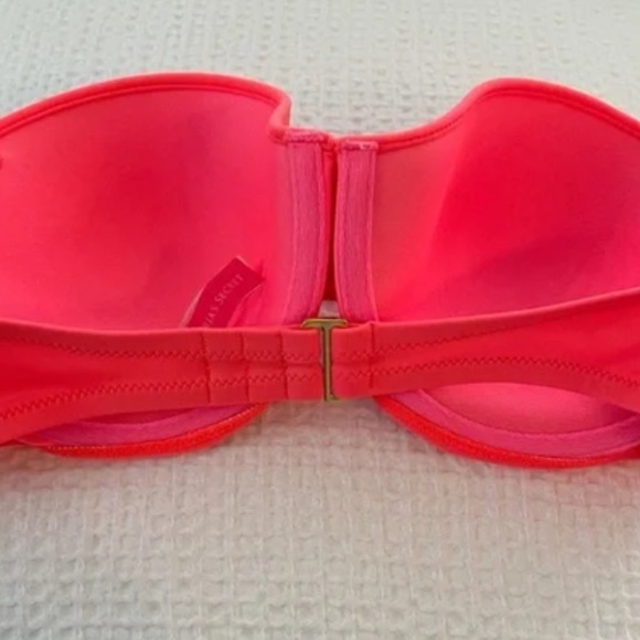 Victoria’s Secret Strapless Bikini Top Swimsuit Bandeau Coral Pink - Picture 3 of 3